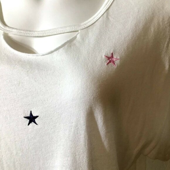 WILDFOX Starlet Embroidery Cotton Jersey Rivo Tee Womens Size Small - Picture 2 of 7